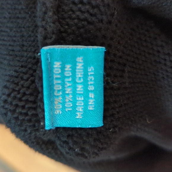 Terryl for Thalian black cotton blend button front peplum sweater, women's S - Picture 5 of 6